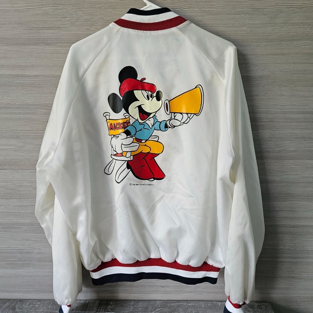 Vintage Chalk Line Mickey Mouse Disney Director Jacket Stripe Varsity Bomber